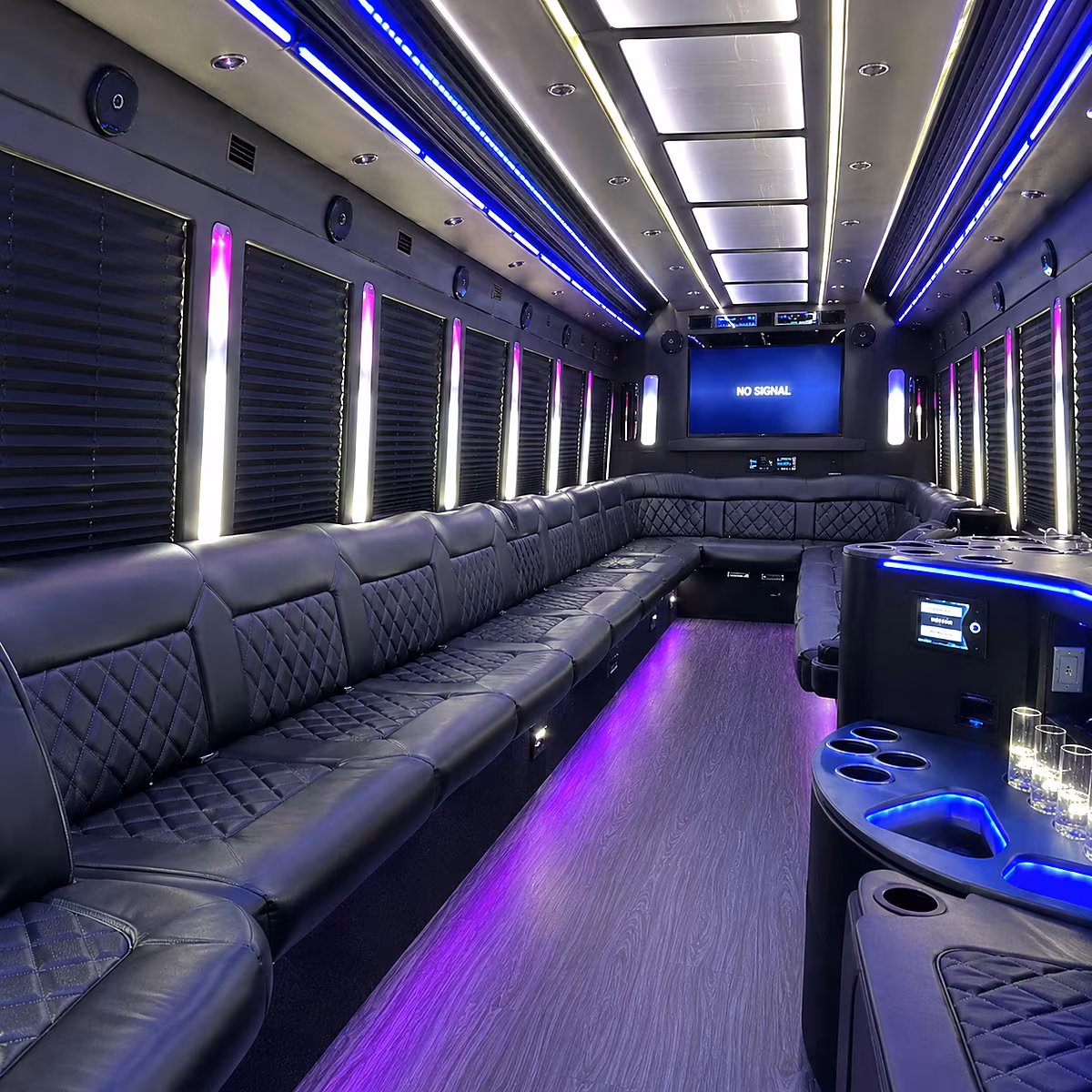 chino 30 passenger party bus inside