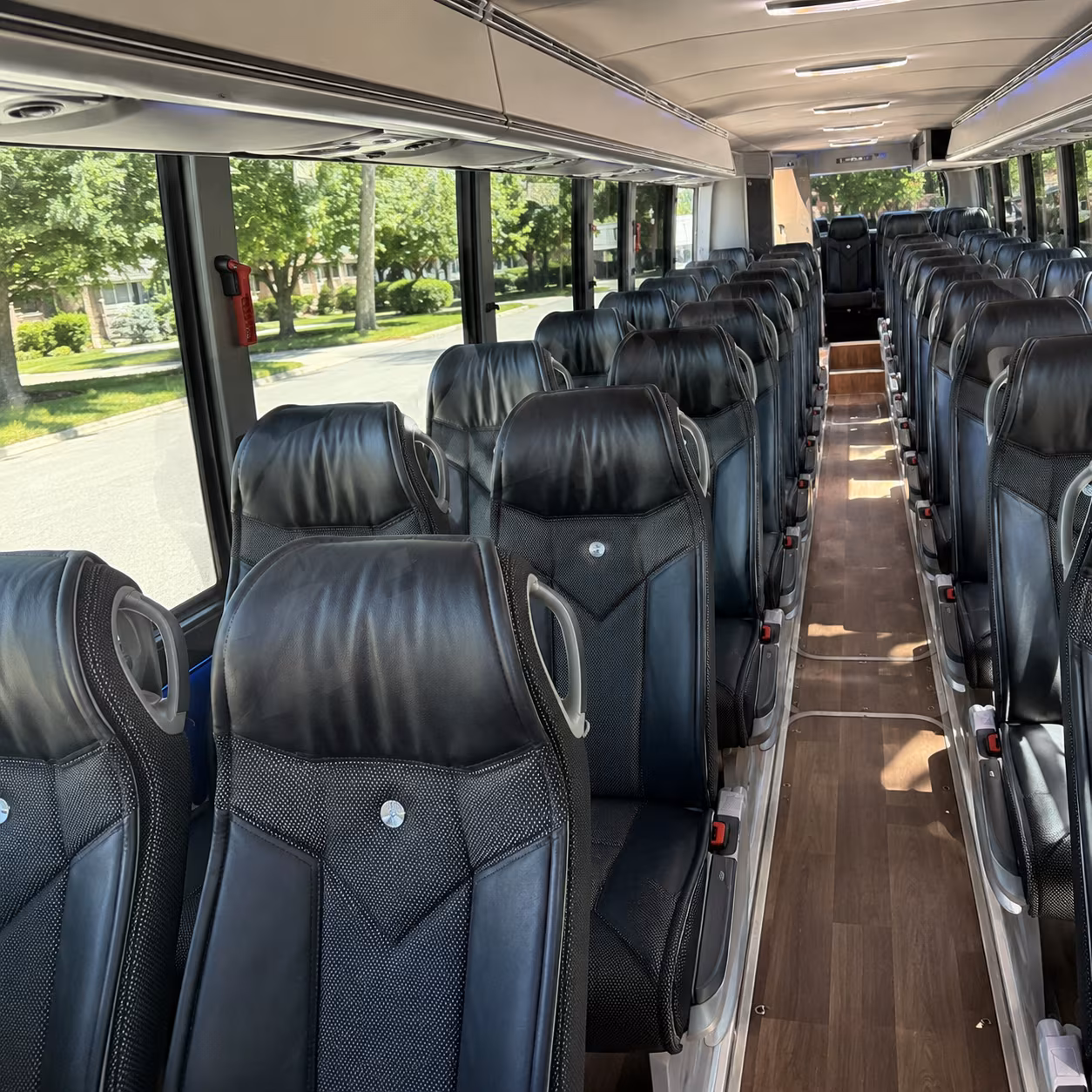chino 40 passenger charter bus inside