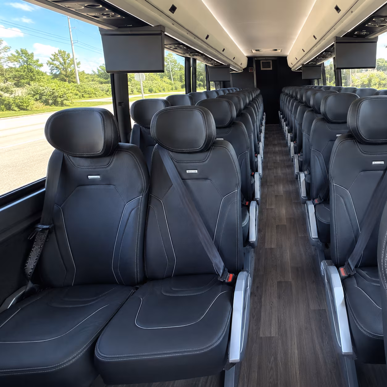 chino 47 passenger charter bus inside