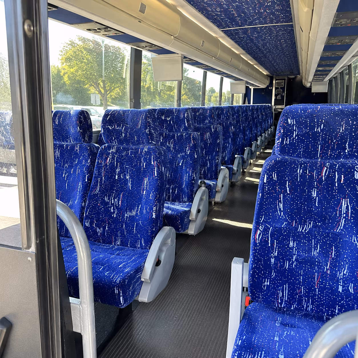 chino 50 passenger charter bus inside